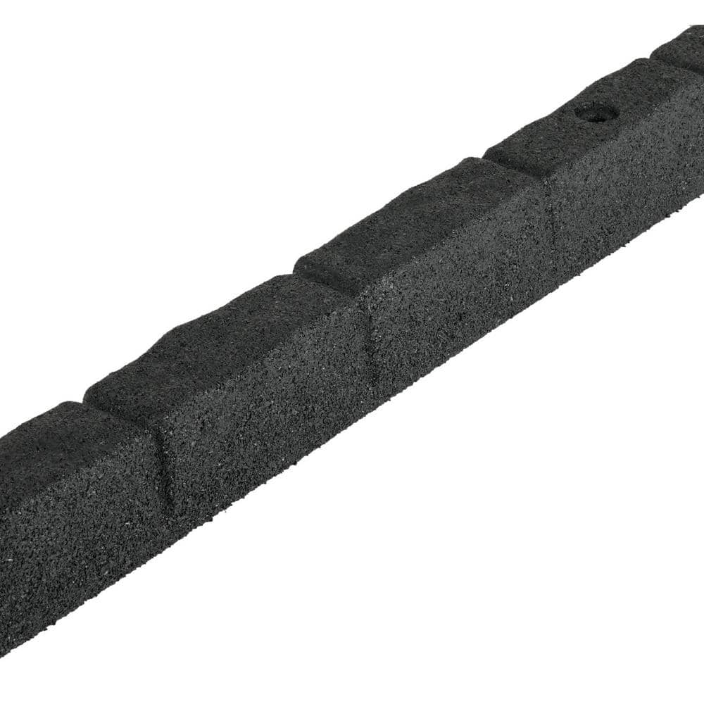Black Rubber Cobblestone Garden Edging, 4-Pack