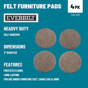 2-Piece Self-Stick Rubber Anti-Skid Pad Furniture and Floor Protectors  (Black)