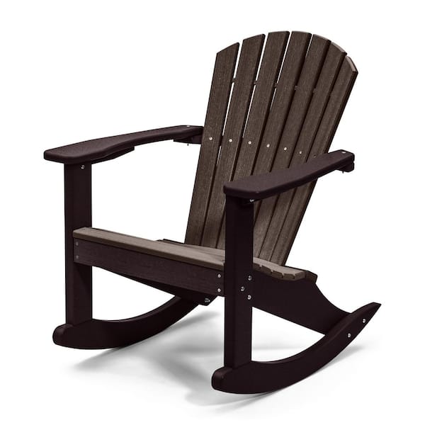 Perfect Choice Classic Brown Rocking Wood Adirondack Chair