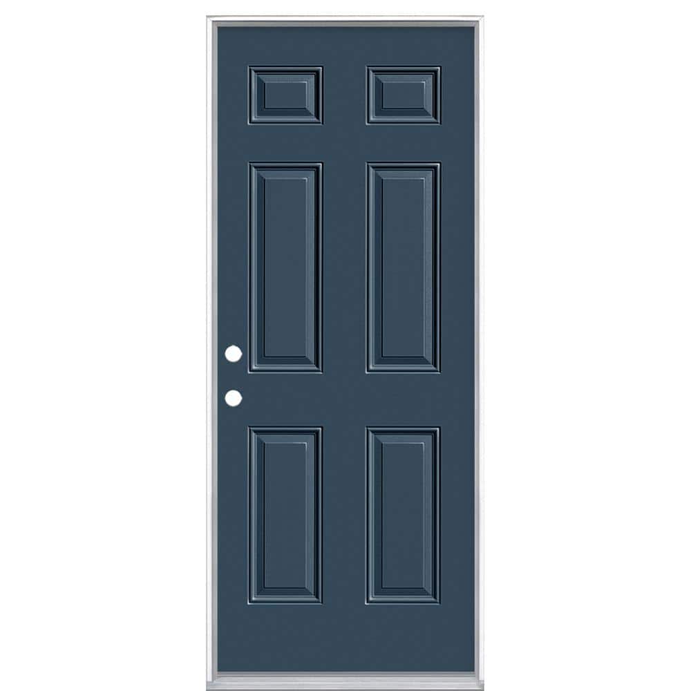 32 in. x 80 in. 6-Panel Right-Hand Inswing Painted Steel Prehung Front Exterior Door No Brickmold price history on PriceWatchPro