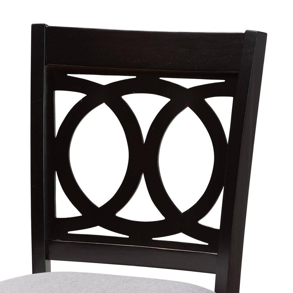 Carson Espresso and Gray Upholstered Wood Bar Stool Set