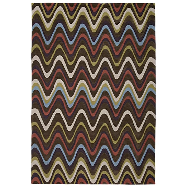 Linon Home Decor Mouzi Brown and Multi 6 ft. 6 in. x 9 ft. 6 in. Area Rug