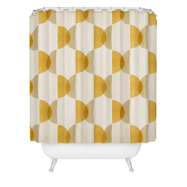 DenyDesigns. Modern Tropical Shape Study in Gold Geometric Shower Curtain
