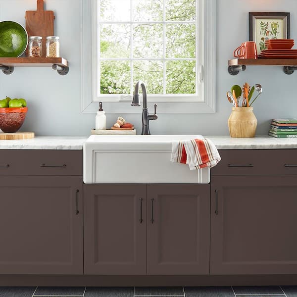 BEHR PREMIUM - 1 gal. #AE-24 Barn Brown Urethane Alkyd Semi-Gloss Enamel Interior/Exterior Paint