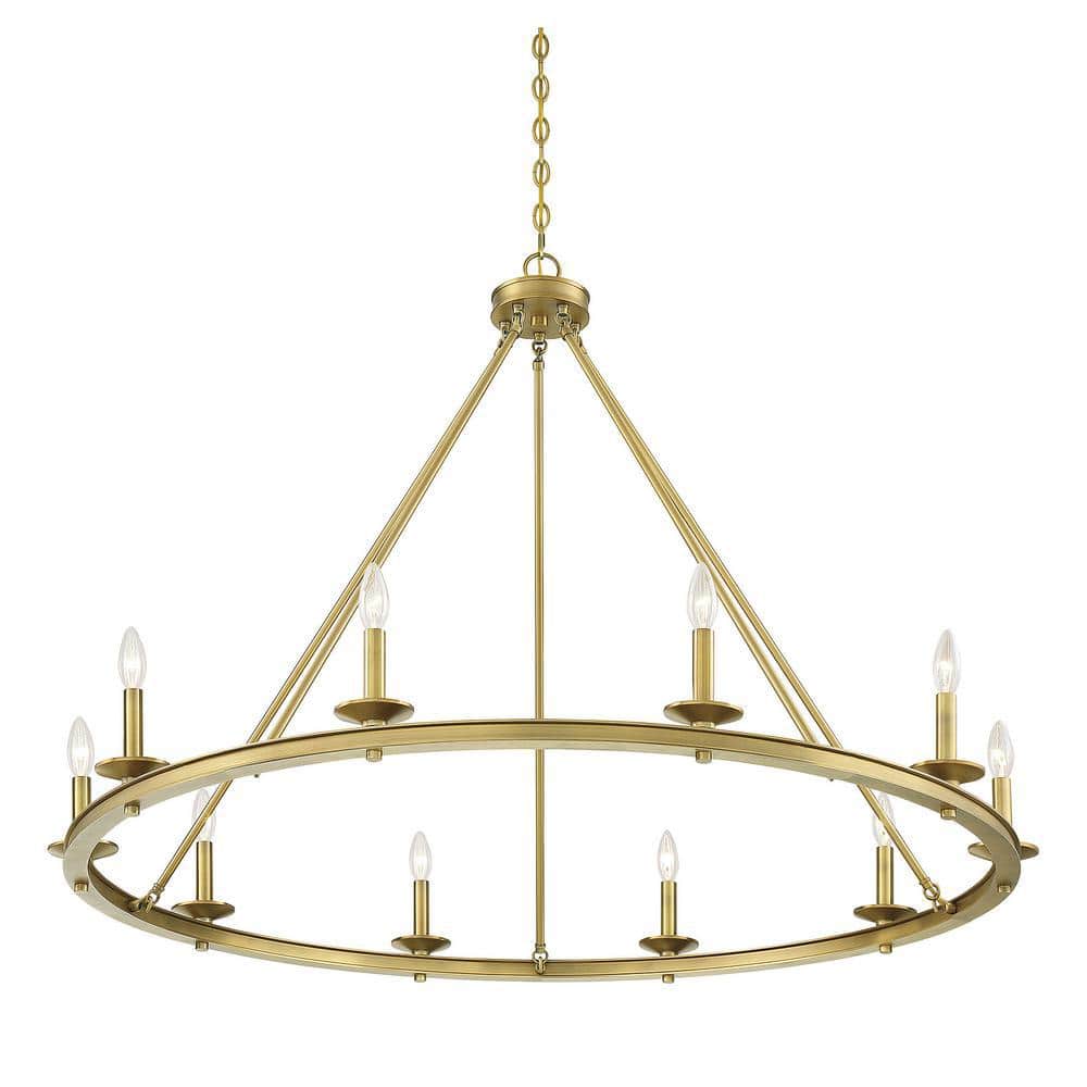 Middleton Warm Brass 10-Light Modern Farmhouse Chandelier