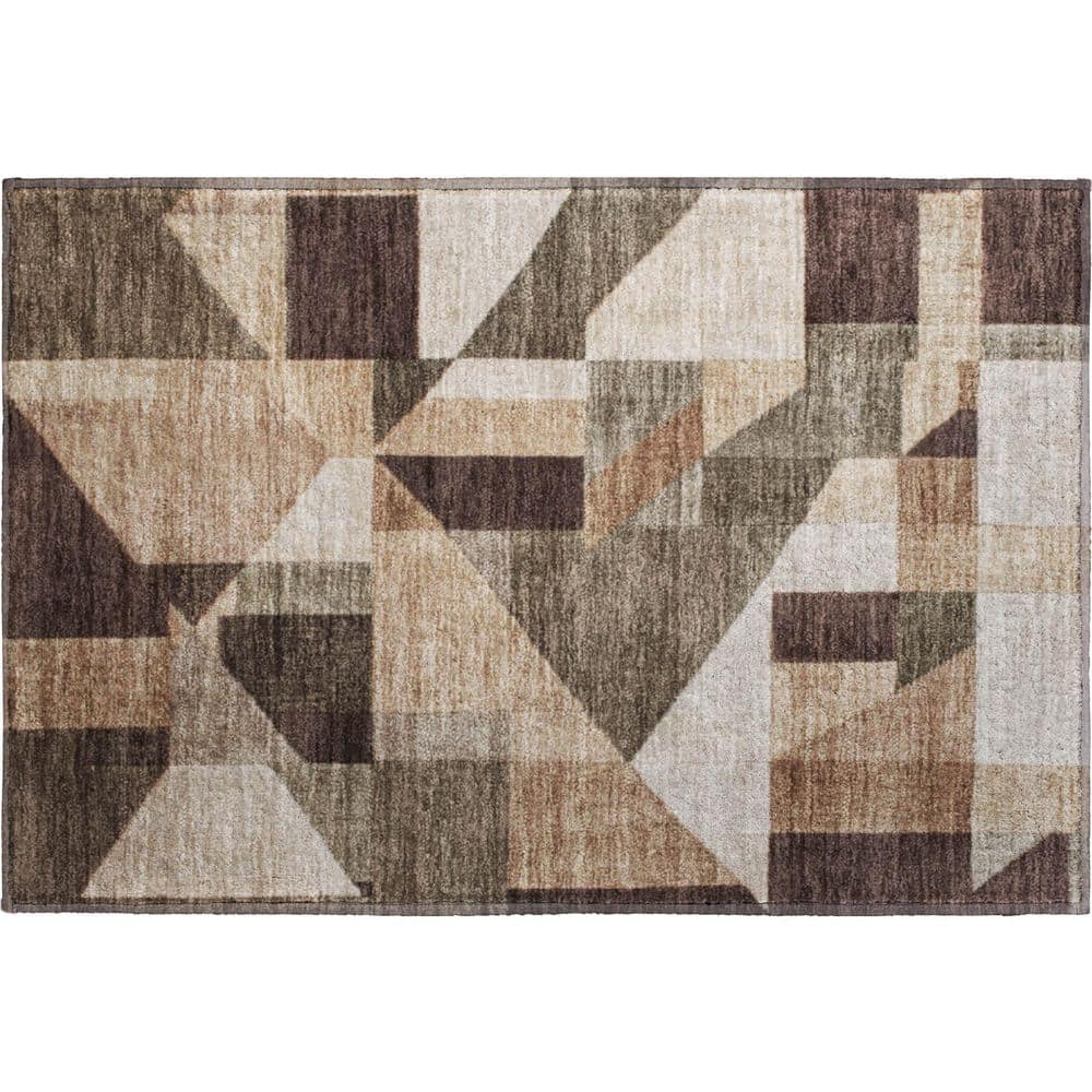 Mayfield Premium Machine Washable Abstract AMF2365 Brown 2 ft. x 3 ft. Accent Rug price history on PriceWatchPro
