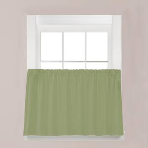 Holden Sage Polyester Rod Pocket Tier Curtain - 57 in. W x 30 in. L