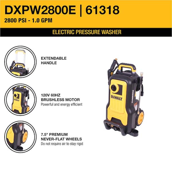 2800 PSI 1.0 GPM Cold Water Electric Pressure Washer w/ Axial Pump