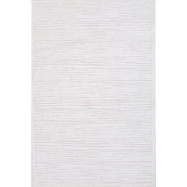 Jaipur Living Machine Made Blanc De Blanc 8 ft. x 10 ft. Abstract Area Rug