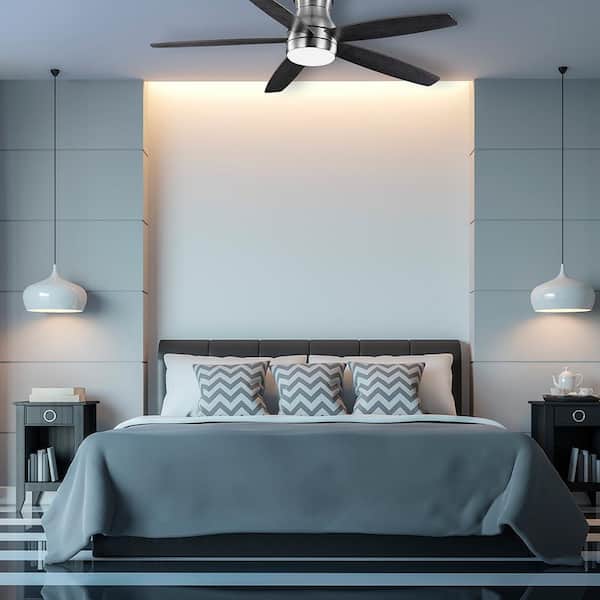 Ashby Park 60 in. White Color Changing Integrated LED Brushed Nickel Ceiling Fan with Light Kit and Remote Control