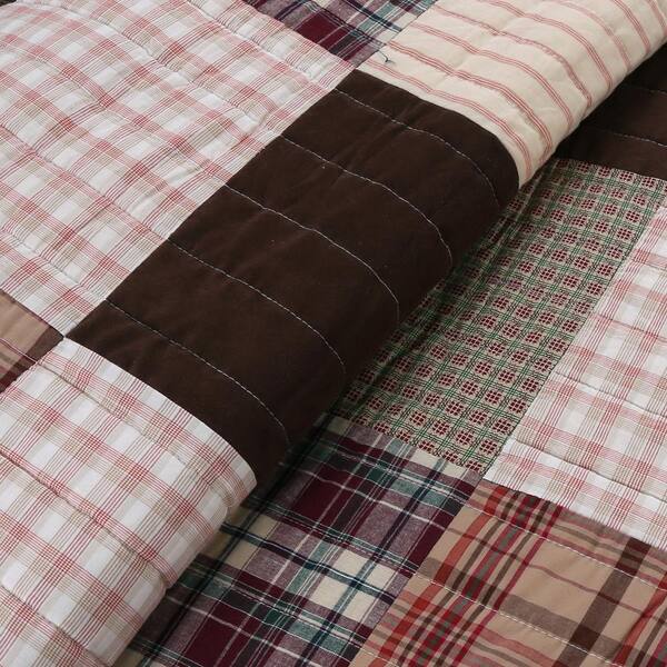 Cozy Line Home Fashions Brody 3-Piece Brown Patchwork Queen Quilt Cozy Line Home Fashions Brody 3-Piece Brown Patchwork Queen Quilt