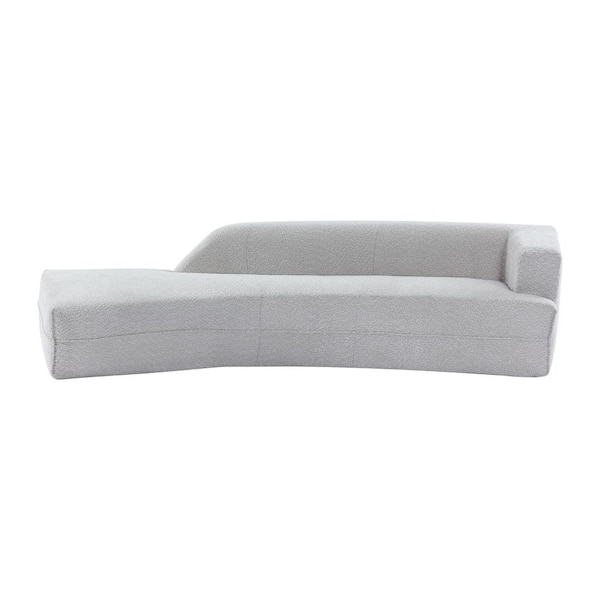 Polibi 109.4 in. W Modern Square Arm Fabric Curved 3-Seater Sectional Sofa in Gray