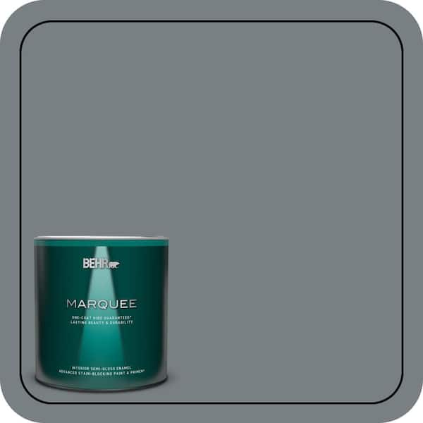 BEHR MARQUEE 1 qt. #N450-5 Intergalactic One-Coat Hide Semi-Gloss Enamel Interior Paint & Primer