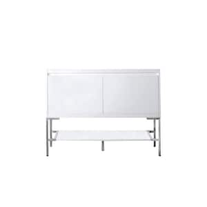 Mantova 47.3 in. W x 18.1 in. D x 35.4 in. H Single Bath Vanity Cabinet without Top in Glossy White