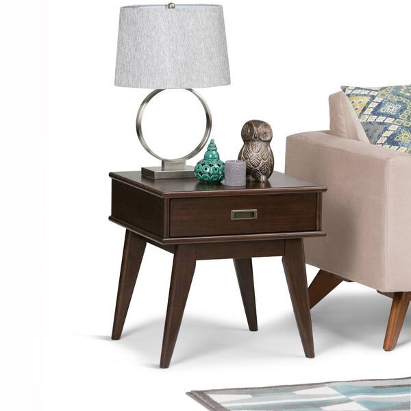 Simpli Home Draper Solid Hardwood 22 in. Wide Rectangle Mid