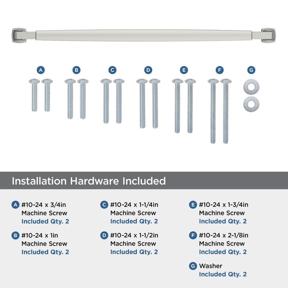 Brushed Satin Nickel 18-Inch Appliance Pull with Mounting Hardware