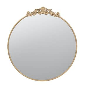 36 in. W x 38.5 in. H Wood Gold Vanity Mirror