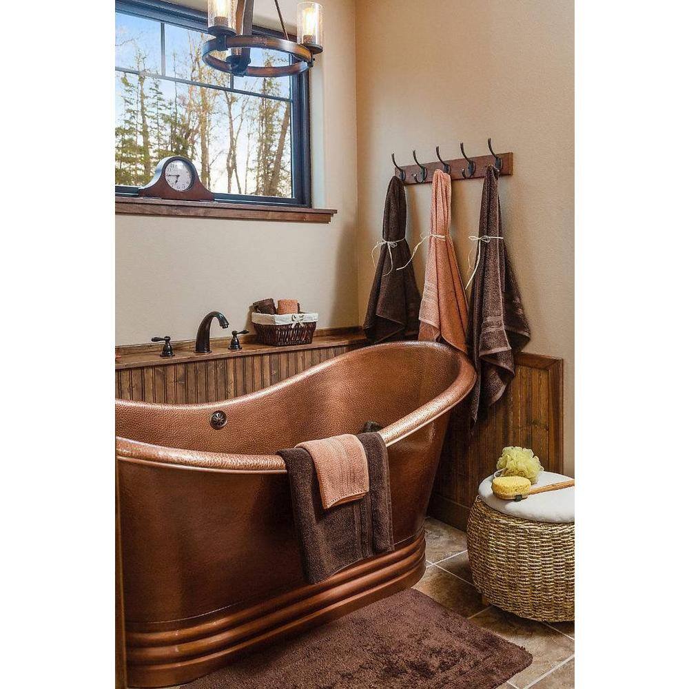 Euclid 71.5" Antique Copper Freestanding Double Slipper Bathtub