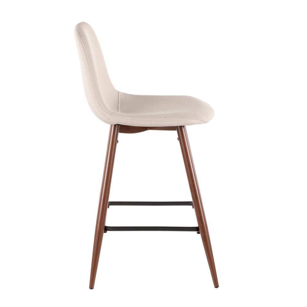 Pebble Beige Contemporary Swivel Counter Stool, Set of 2