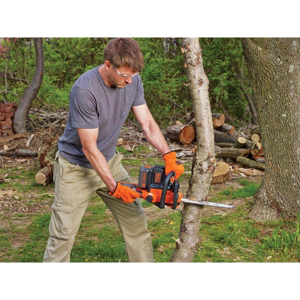 12-Inch Orange and Black Electric Chainsaw with Safety Chain
