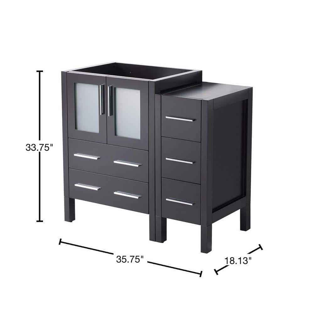 Espresso Engineered Wood Modern Freestanding Bathroom Vanity Base