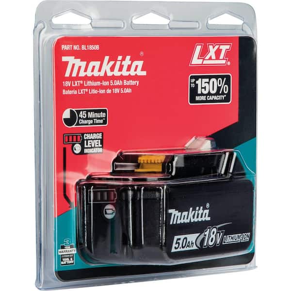 Makita BL1850B-2 18V LXT Lithium-Ion 5.0Ah Battery, 2/pk, Black