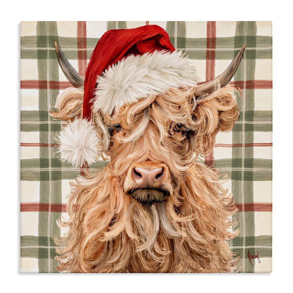 Holiday Wavy Haired Cattle by Ashley Bradley 1-Piece Unframed Graphic Animal Art Print 30 in. x 30 in. price history on PriceWatchPro