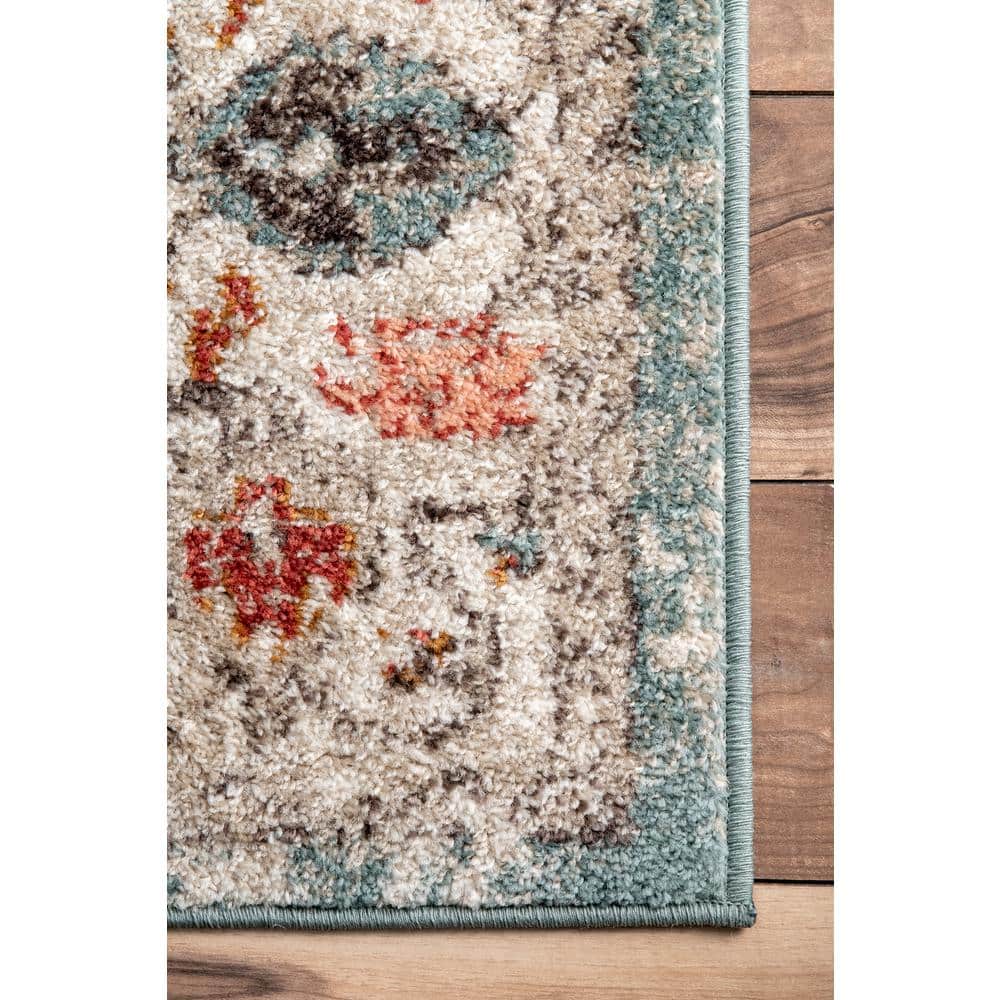 Lenore Vintage Floral Multicolor Synthetic Area Rug