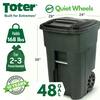 Toter ACC96-54689 96 Gallon Gray Rectangular Rotational Molded Wheeled  Trash Can with Casters and Lid