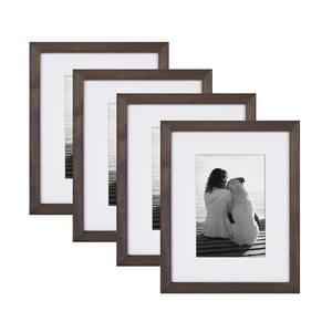 Gallery 8 in. x 10 in. Matted to 5 in. x 7 in. Gray Picture Frame (Set of 4)