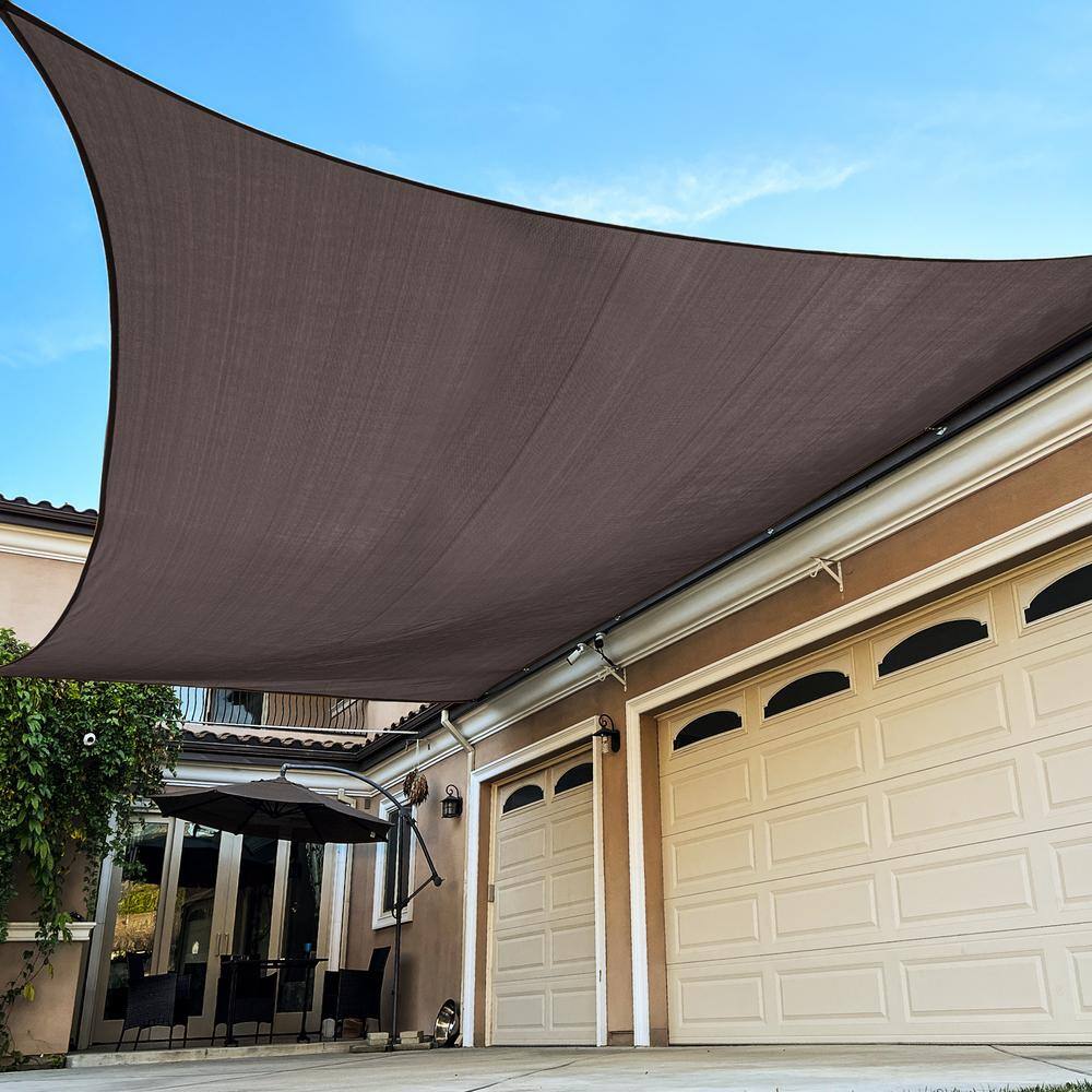 16 ft. x 24 ft. Brown Rectangle Sun Shade Sail For Backyard Deck Outdoor price history on PriceWatchPro