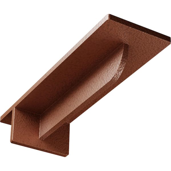 Ekena Millwork 3 in. x 2 in. x 10 in. Steel Hammered Copper Heaton Bracket