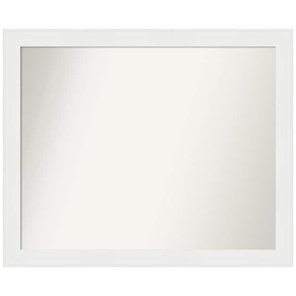 Amanti Art Vanity White Narrow 33.5 in. x 27.5 in. Custom Non-Beveled Recycled Polystyrene Framed Bathroom Vanity Wall Mirror