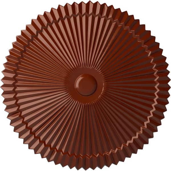 Ekena Millwork 24 in. x 3 in. Shakuras Urethane Ceiling Medallion (Fits Canopies upto 5 in.), Firebrick