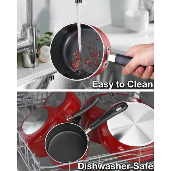 Cook N Home 2 qt. Aluminum Non Stick Saucepan with Glass Lid