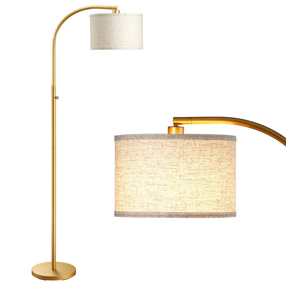 EDISHINE 63.4 in. Gold 1-Light Arc Dimmable Floor Lamp for EDISHINE 63.4 in. Gold 1-Light Arc Dimmable Floor Lamp for