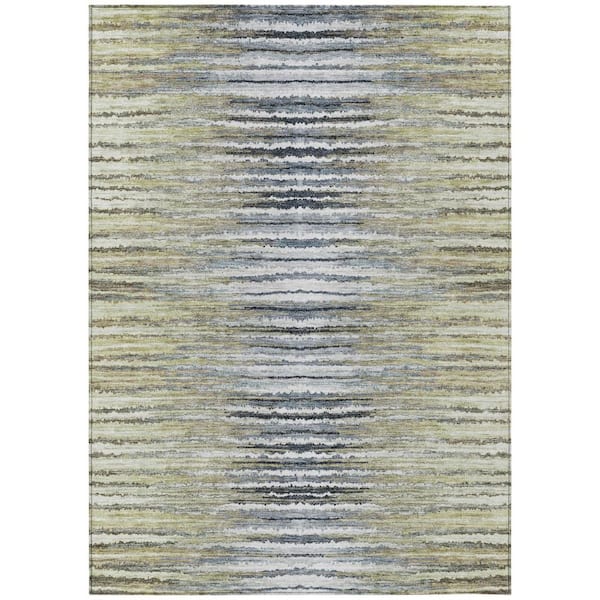 HomeRoots Beige, Tan, Taupe 3 ft. x 5 ft. Woven Striped Polyester ...