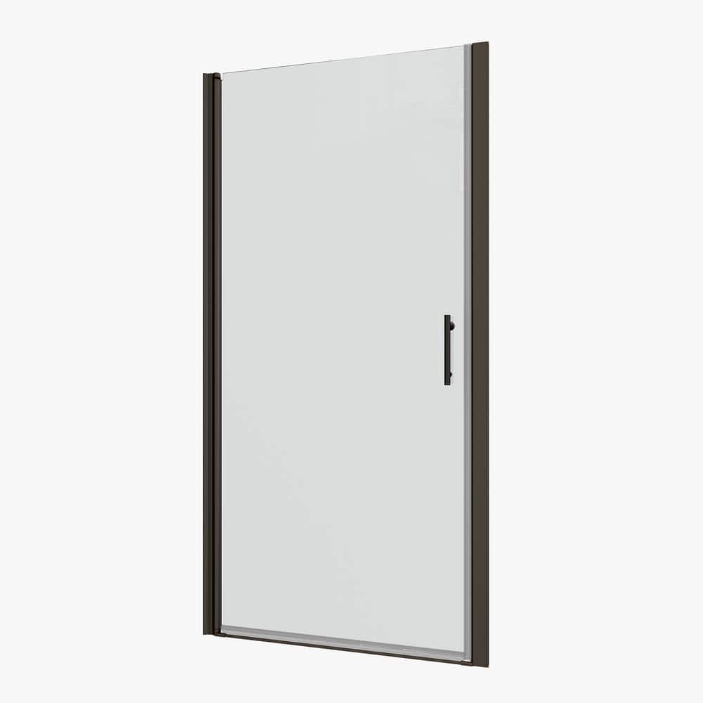 24 in. W x 72 in. H Semi-Frameless Pivot Shower Door in Matte Black Finish with Clear Tempered Glass price history on PriceWatchPro