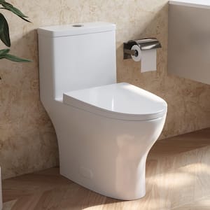 Ally 17 in. Tall 1-Piece 1.1/1.6 GPF Dual Flush Elongated ADA Compliant Height Toilet in White with Soft Closed Seat
