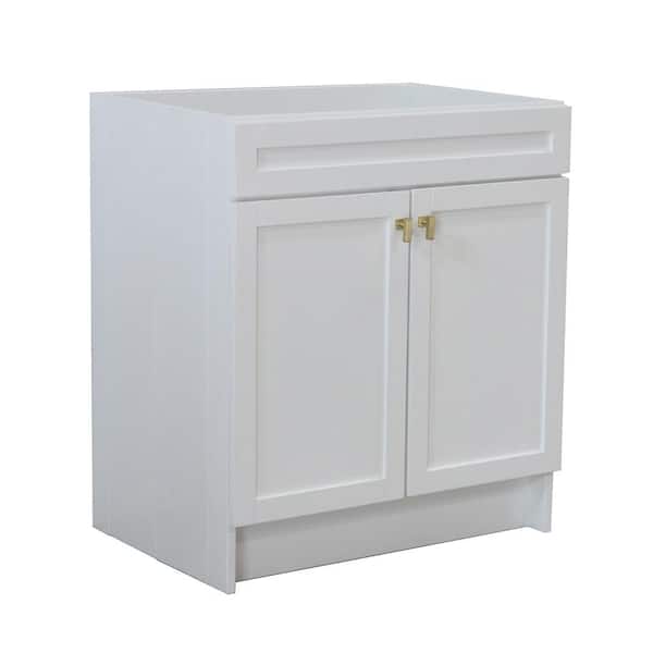 Bellaterra Home 30 in. W x 21.5 in. D x 34.5 in. H SmartFold Bath Vanity Cabinet Without Top in White