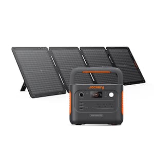 1500-Watt Output/3000-Watt Peak Push Button Start Solar Generator 1000V2 with 1-Solar Panel 100-Watt for Outdoors