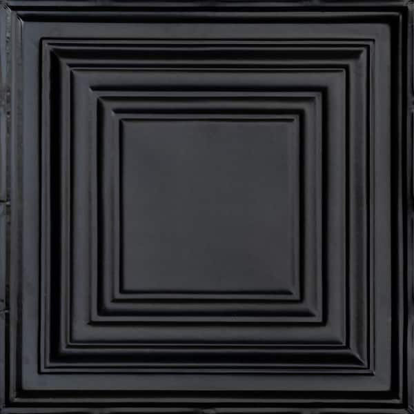 Williamsburg Satin Black 2 ft. x 2 ft. Decorative Nail Up Tin Ceiling Tile (24 sq. ft./case)