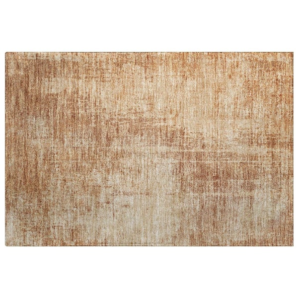 Dream Shag Premium Machine Washable Abstract ADS796 Terracotta 3 ft. x 4 ft. Area Rug