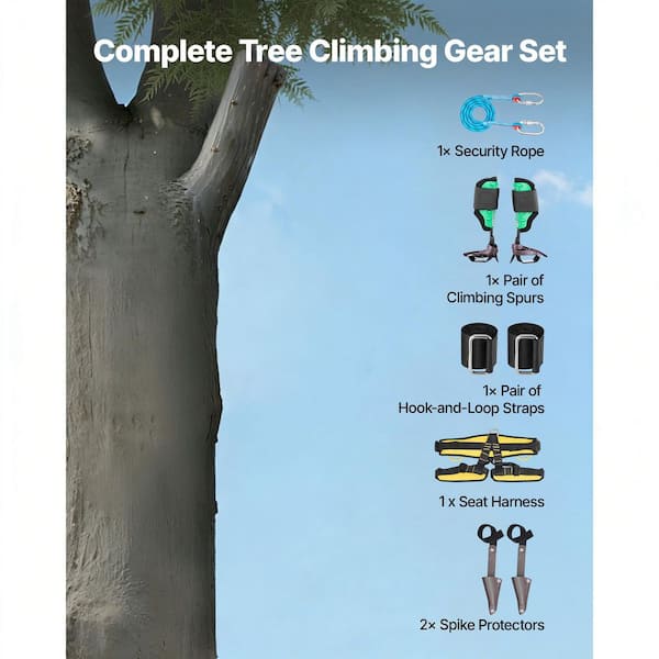TaNeHaKi Artefact pour Grimper Aux Arbres,Outils d'escalade,Tree Climbing Spikes Set Ceinture de Protection Unique et Corde de Sécurité TaNeHaKi Artefact pour Grimper Aux Arbres,Outils d'escalade,Tree Climbing Spikes Set Ceinture de Protection Unique et Corde de Sécurité