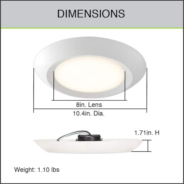 Commercial Electric 10 in. 18-Watt Adjustable CCT Disk Light