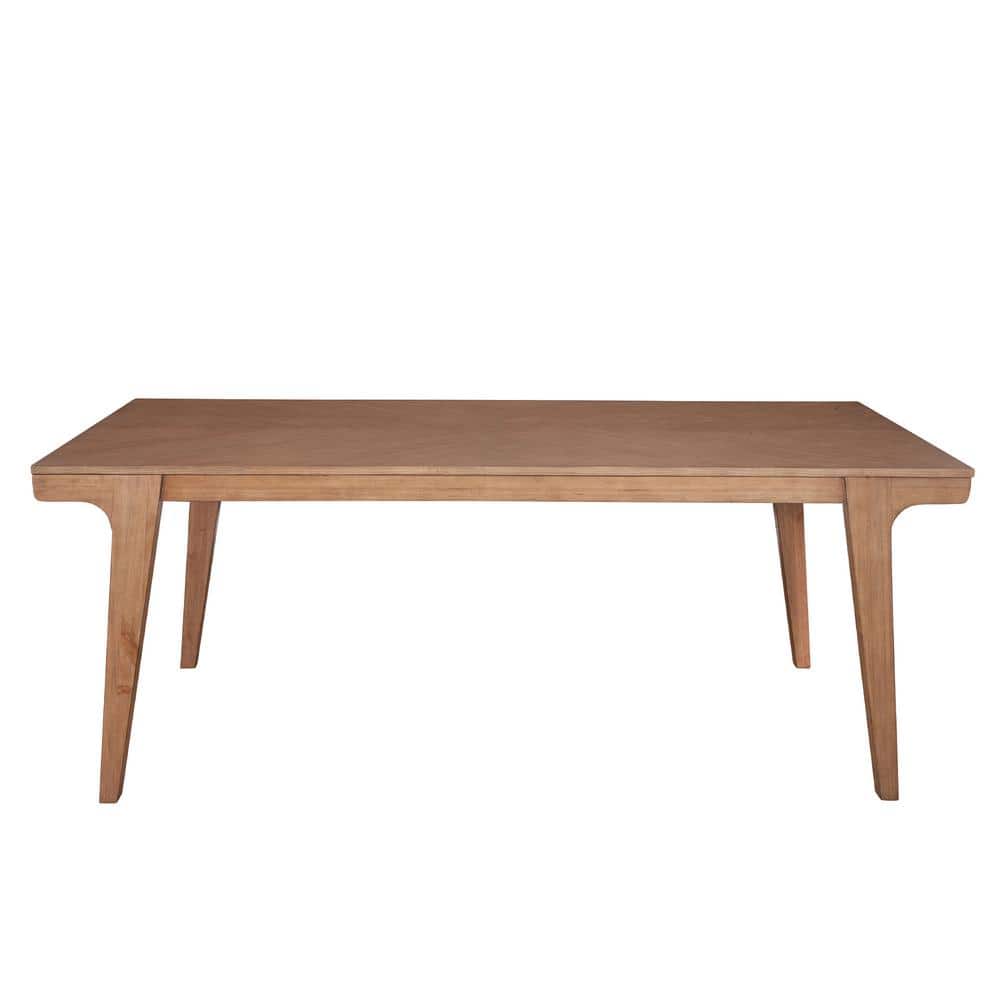 Natural Solid Pine Rectangular Dining Table with Seating for Six