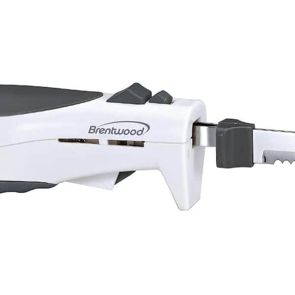 Brentwood 3-in-1 Can Opener with Knife Sharpener (White/Grey