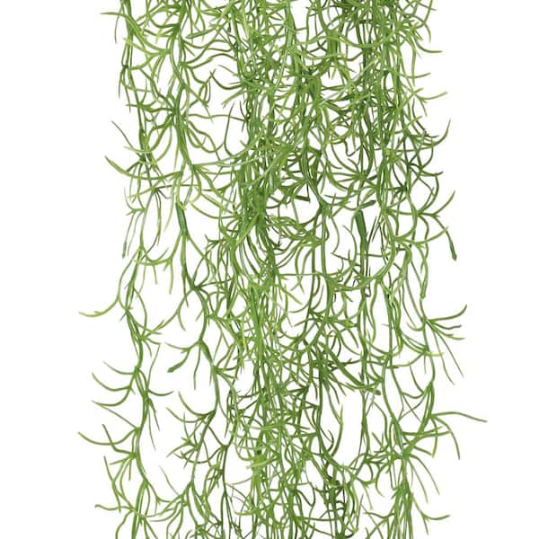 32 in. Artificial Spanish Moss Hanging Air Plant Greenery Foliage Bush (Set of 2)