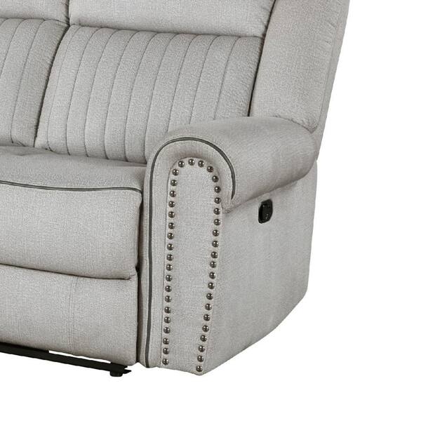 Benjara Ben 38 in. Straight Arm Microfiber Rectangle Cushioned