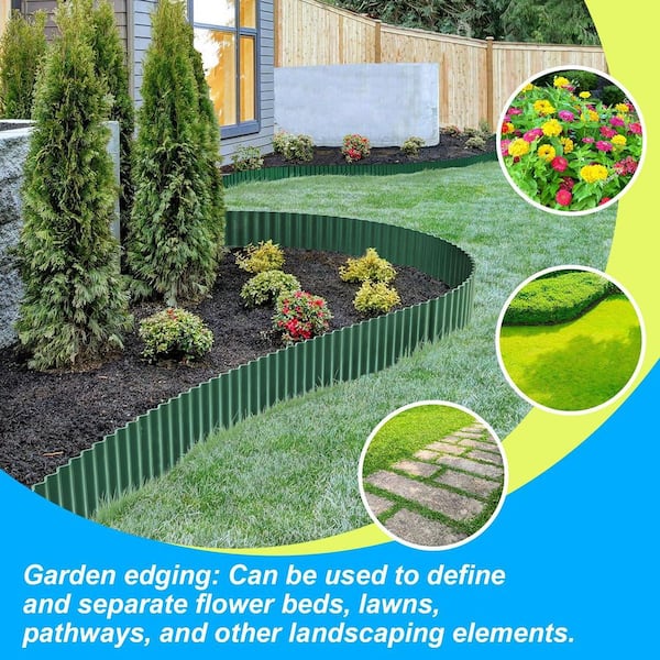 Oyezvary 20 x Durable Corrugated Metal Garden Edging